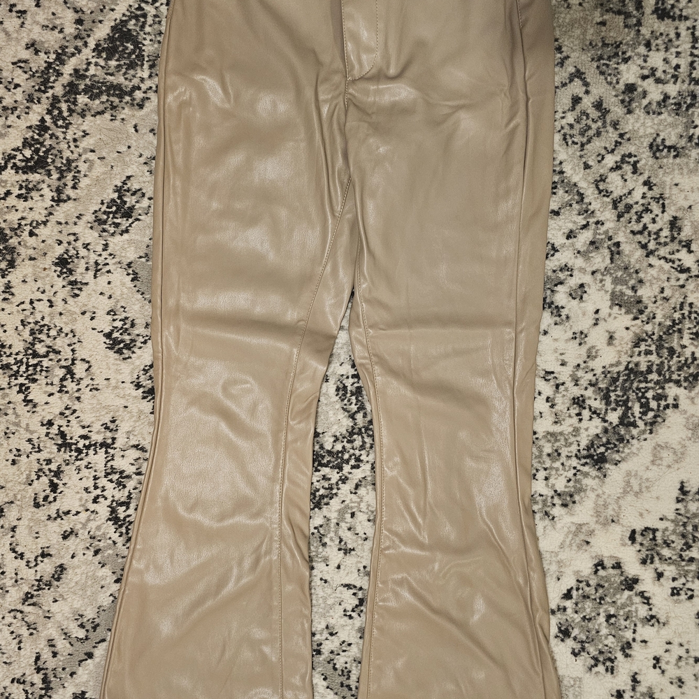 Bluenotes Beige Faux Leather Pants